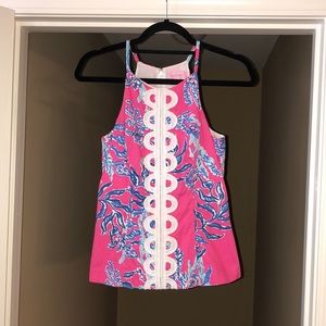 Lilly Pulitzer Annabelle Top in Capri Pink Samba